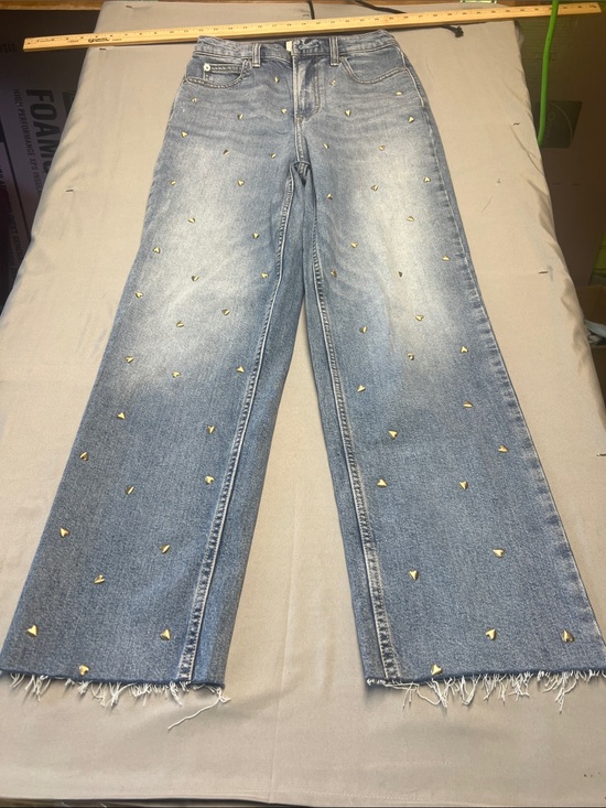 Universal Thread Denim - Universal Thread Light Blue Wide-Leg Jeans with Gold Studs